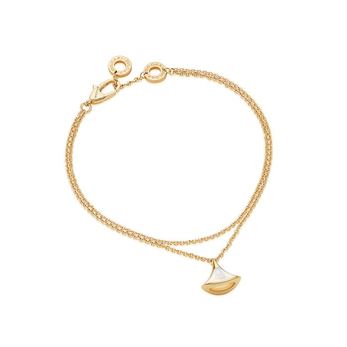 Bvlgari Jewelry 18k Yellow Gold Divas Dream Mother of Pearl Bracelet Size M/L
