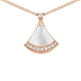 Bvlgari Jewelry 18k Rose Gold 0.13cttw Diamond and Mother of Pearl Divas' Dream Necklace 16-17"