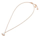 Bvlgari Jewelry 18k Rose Gold 0.13cttw Diamond and Mother of Pearl Divas' Dream Necklace 16-17"