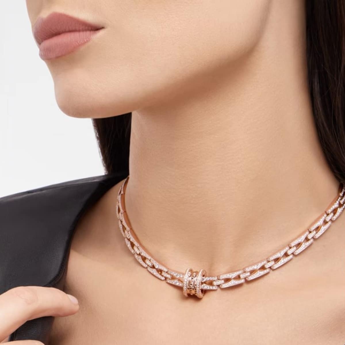 Bvlgari Jewelry 18k Rose Gold 7.19cttw Diamond B.ZERO1 Necklace