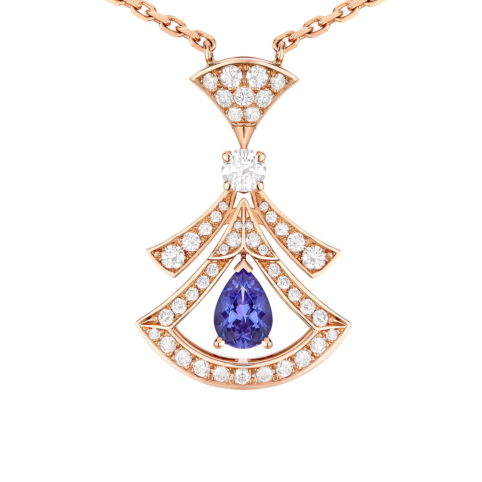 Bvlgari Jewelry 18k Rose Gold 0.46cttw Diamond Divas' Dream Pendant