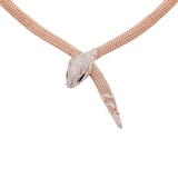 Bvlgari Jewelry 18k Rose Gold 3.63cttw Diamond Serpenti Viper Necklace Size XL