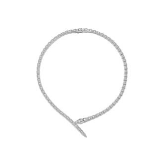 Bvlgari Jewelry 18k White Gold 5.39cttw Pave Diamond Serpenti Viper Necklace Size Large Bvlgari Jewelry 18k White Gold 5.39cttw Pave Diamond Serpenti Viper Necklace Size Large