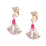 Bvlgari Jewelry 18k Rose Gold 2.21cttw Diamond and Mother of Pearl Divas Dream Drop Earrings