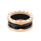 Bvlgari Jewelry 18K Rose Gold & Black Ceramic B.zero1 Ring - Size 9.75