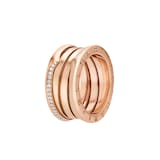 Bvlgari Jewelry 18K Rose Gold B.ZERO1 Three Band Diamond Ring - Ring Size  6.75
