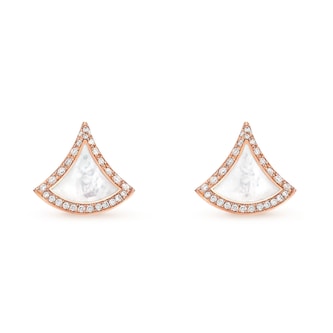 Bvlgari Jewelry 18K Rose Gold Divas Dream Diamond & Mother Of Pearl Stud Earrings Bvlgari Jewelry 18K Rose Gold Divas Dream Diamond & Mother Of Pearl Stud Earrings