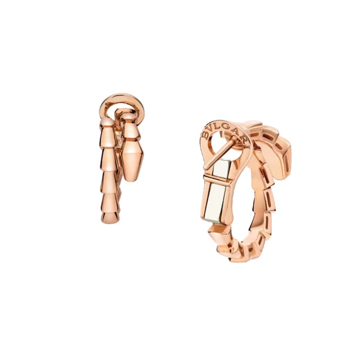 Bvlgari Jewelry 18K Rose Gold Serpenti Viper Hoop Earrings