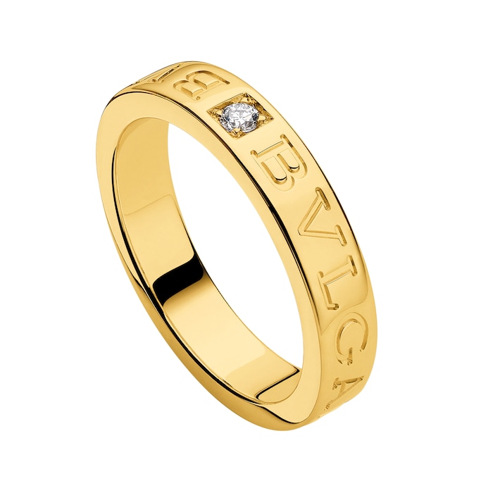 Bvlgari Jewelry 18K Yellow Gold B.zero1 Diamond Band Ring - Size 53