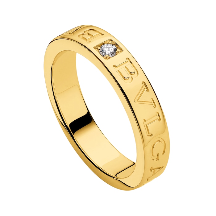 Bvlgari Jewelry 18K Yellow Gold B.zero1 Diamond Band Ring - Size 54