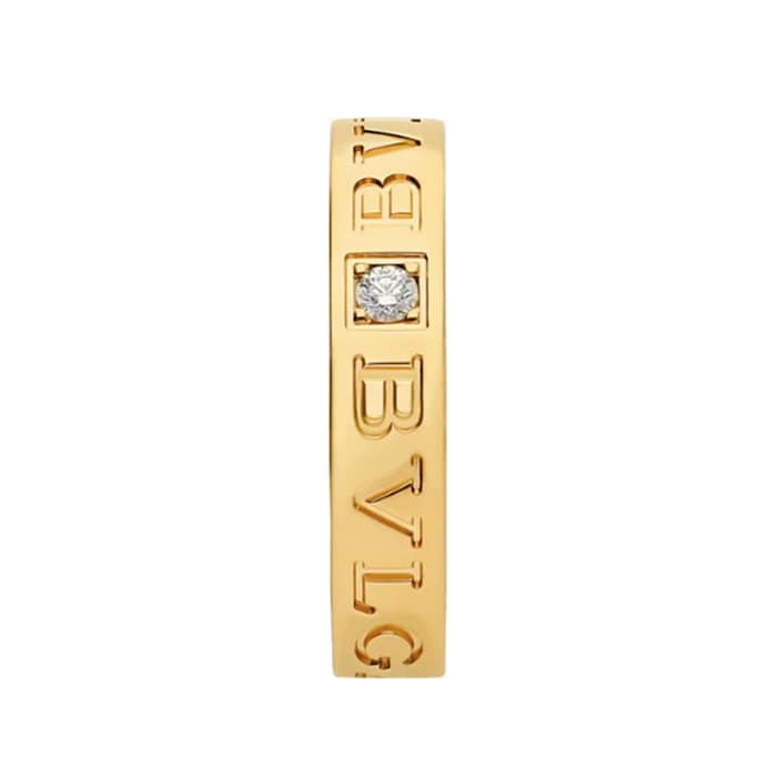 Bvlgari Jewelry 18K Yellow Gold B.zero1 Diamond Band Ring - Size 55