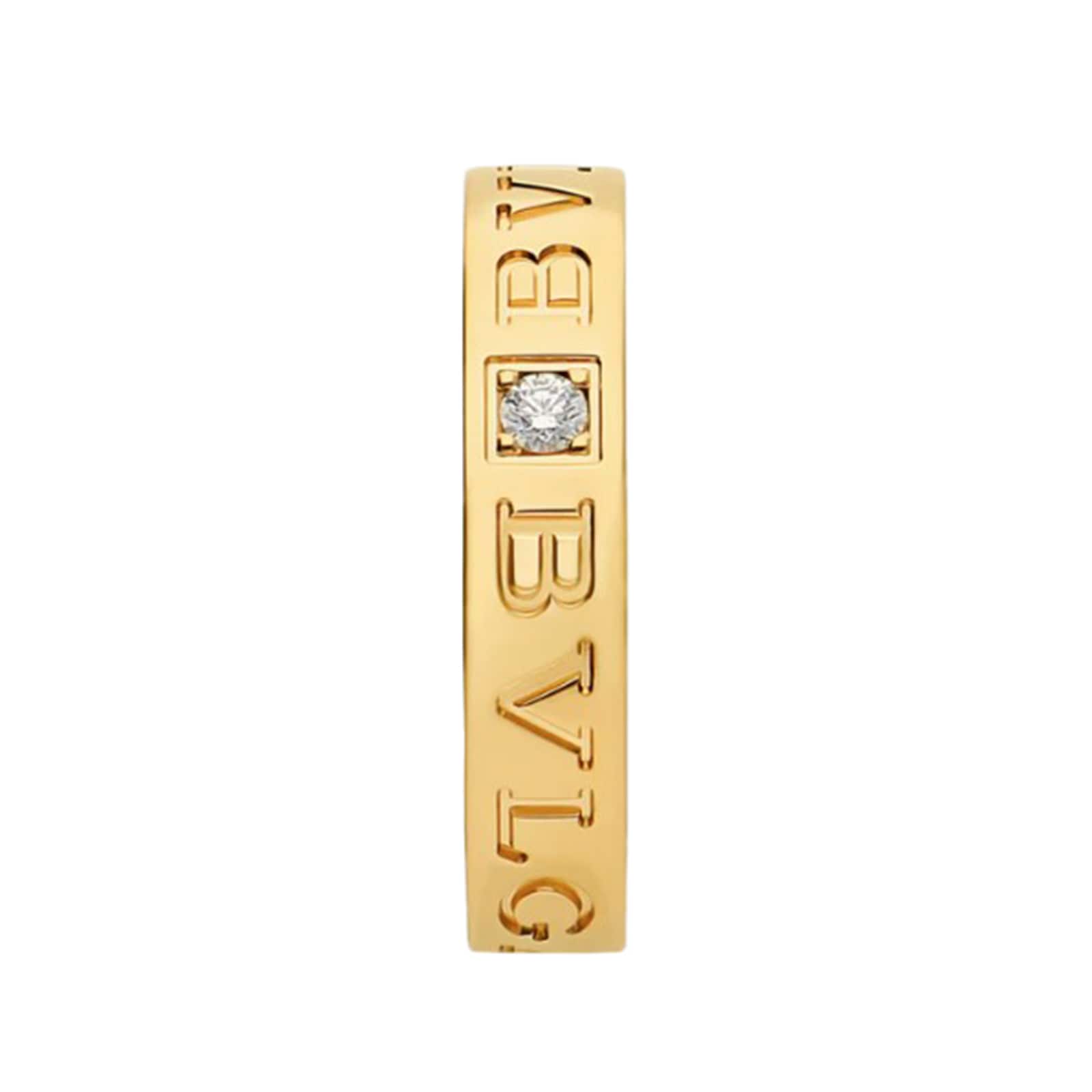 Bvlgari Jewelry 18K Yellow Gold B.zero1 Diamond Band Ring - Size 55