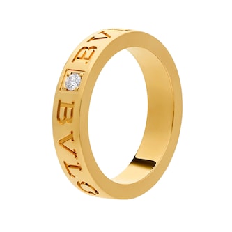 Bvlgari Jewelry 18K Yellow Gold B.zero1 Diamond Band Ring - Size 56