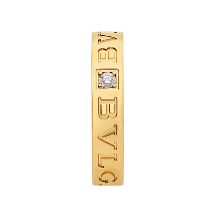 Bvlgari Jewelry 18K Yellow Gold B.zero1 Diamond Band Ring - Size 56