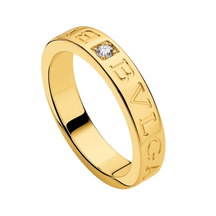 Bvlgari Jewelry 18K Yellow Gold B.zero1 Diamond Band Ring - Size 56