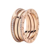 Bvlgari Jewelry 18K Rose Gold B.zero1 Diamond Band Ring - Size 55