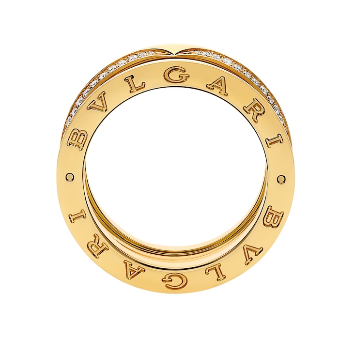 Bvlgari Jewelry 18K Yellow Gold B.zero1 Diamond Band Ring - Size 53