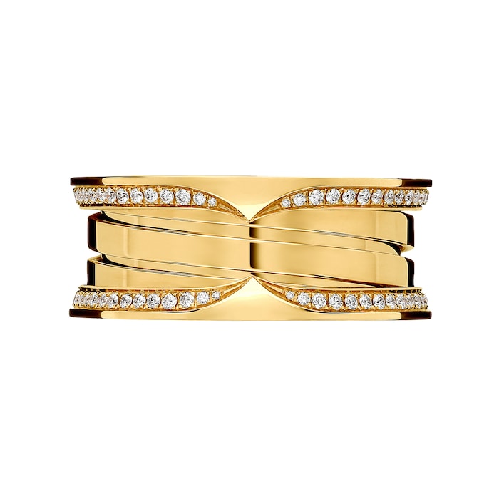 Bvlgari Jewelry 18K Yellow Gold B.zero1 Diamond Band Ring - Size 55