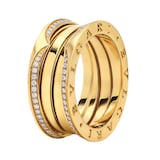 Bvlgari Jewelry 18K Yellow Gold B.zero1 Diamond Band Ring - Size 56