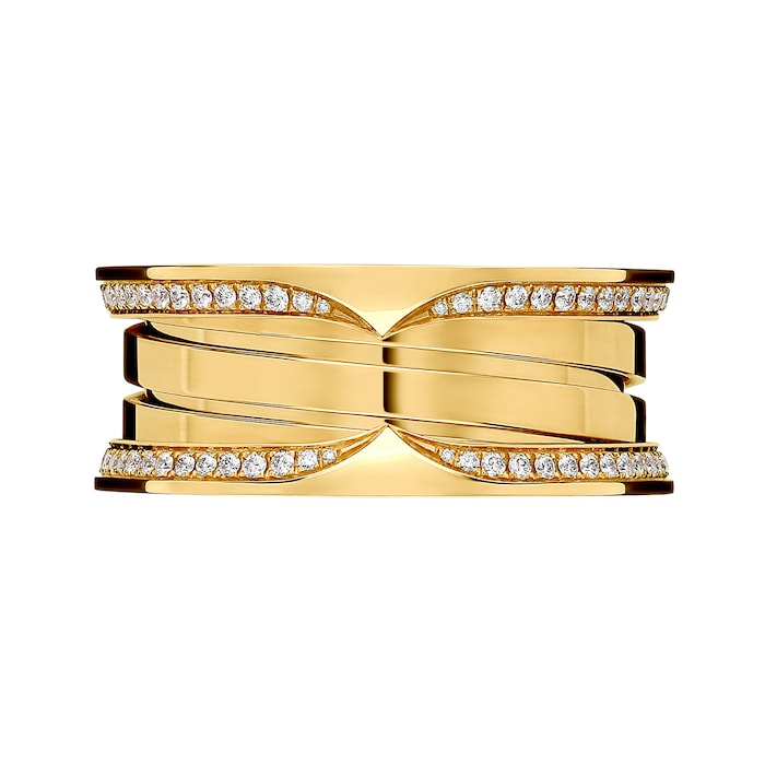 Bvlgari Jewelry 18K Yellow Gold B.zero1 Diamond Band Ring - Size 56