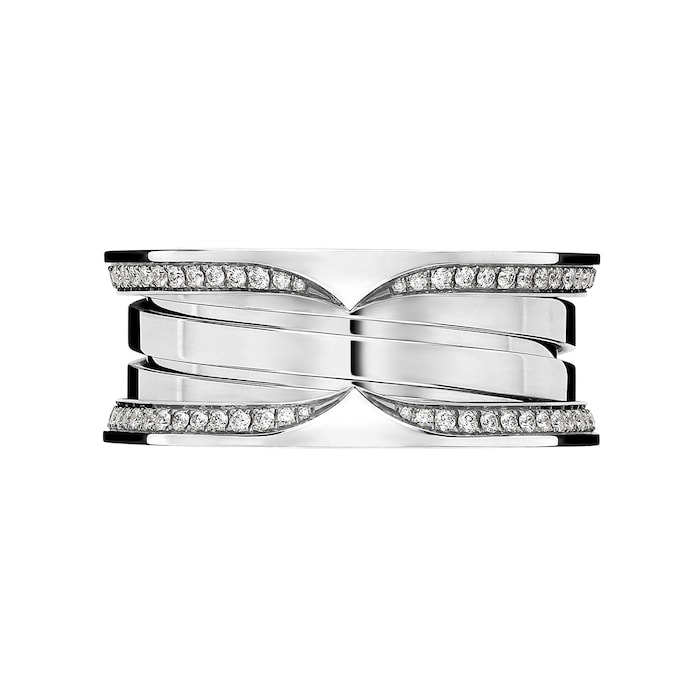 Bvlgari Jewelry 18K White Gold B.zero1 Diamond Band Ring - Size 54