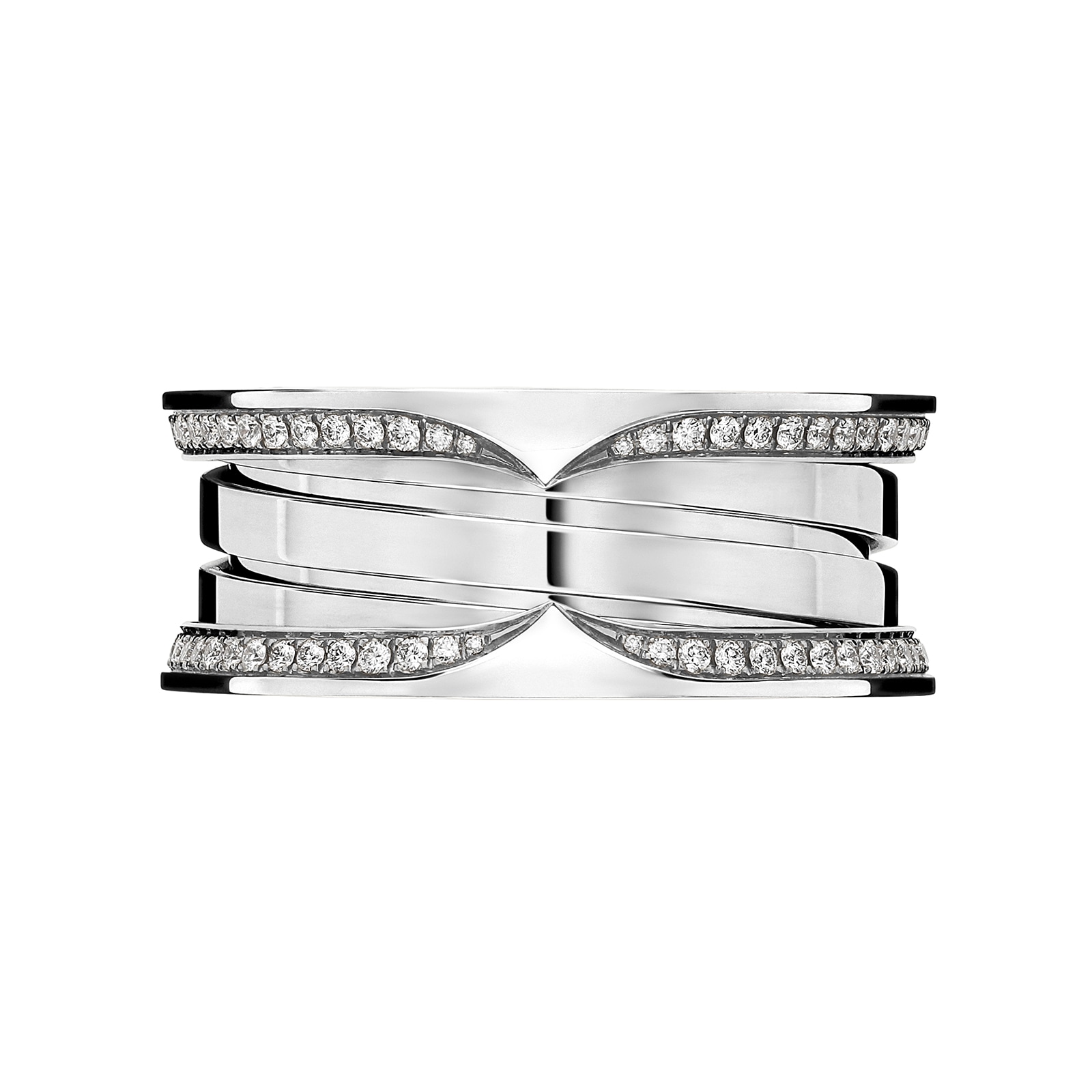 Bvlgari Jewelry 18K White Gold B.zero1 Diamond Band Ring - Size 54
