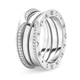 Bvlgari Jewelry 18K White Gold B.zero1 Diamond Band Ring - Size 55