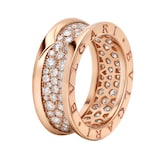 Bvlgari Jewelry 18K Rose Gold B.zero1 Diamond Band Ring - Size 53