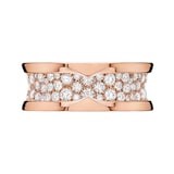 Bvlgari Jewelry 18K Rose Gold B.zero1 Diamond Band Ring - Size 53