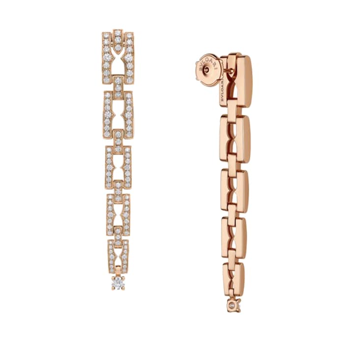 Bvlgari Jewelry 18K Rose Gold B.zero1 Diamond Earrings