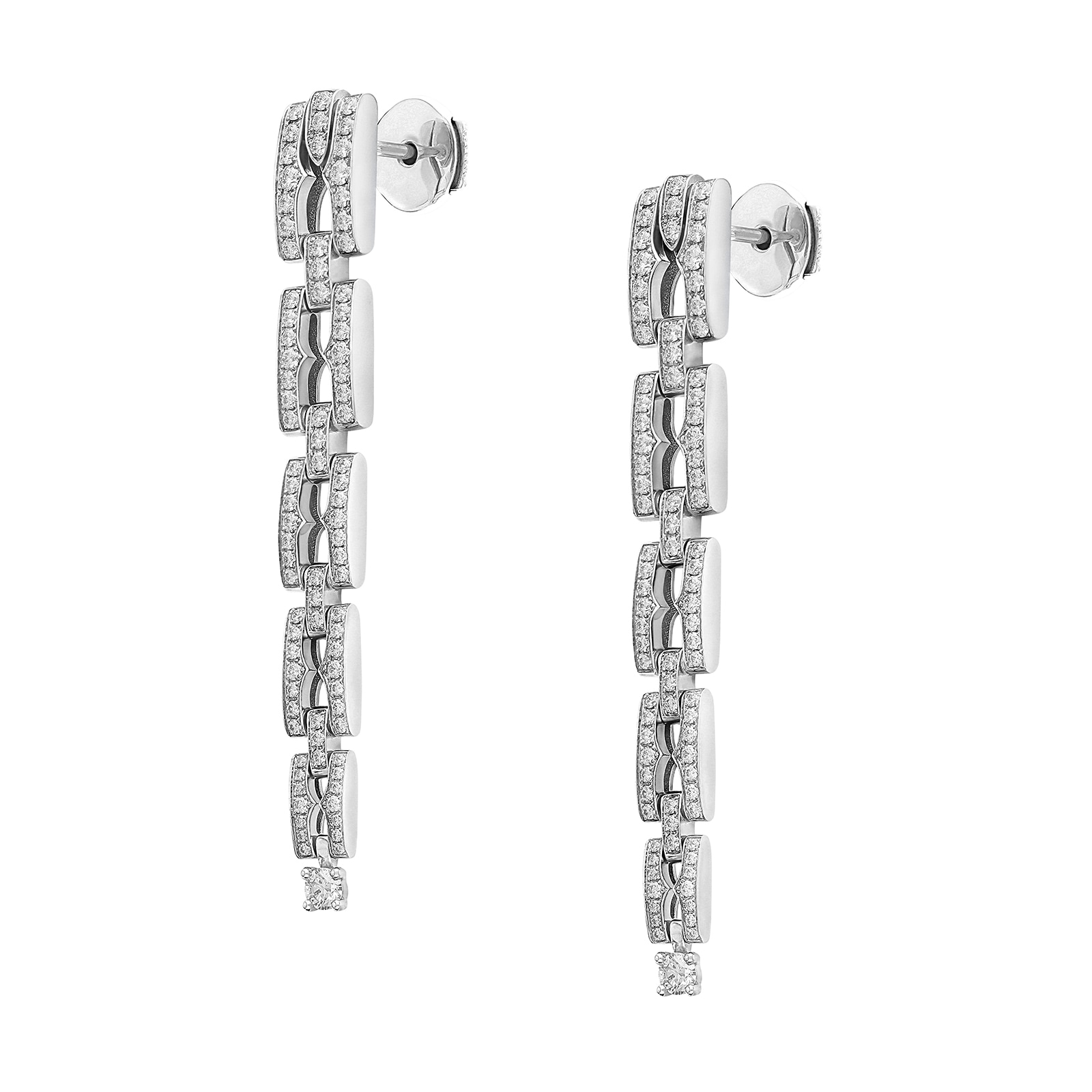 Bvlgari Jewelry 18K White Gold B.zero1 Diamond Earrings