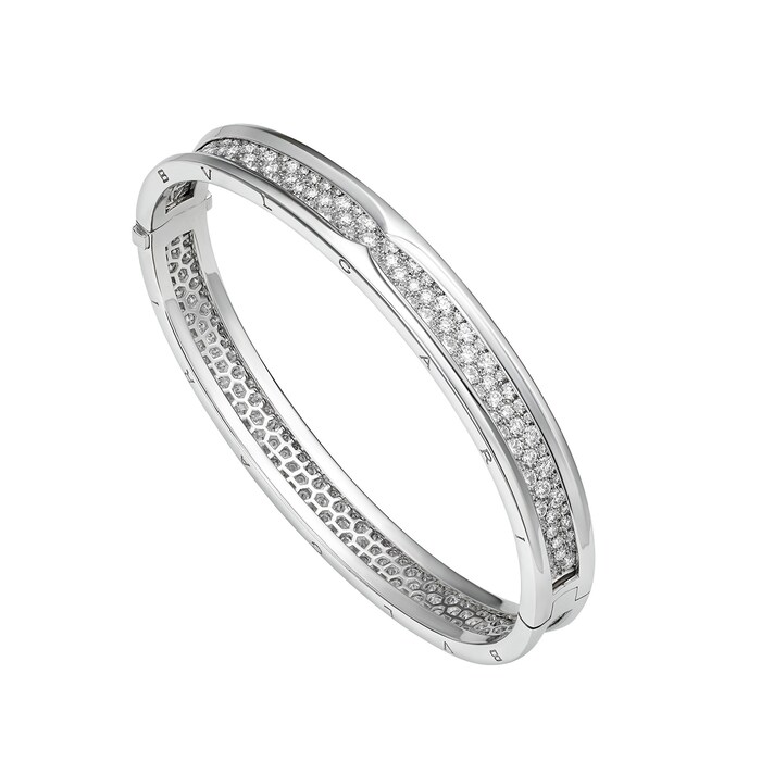 Bvlgari Jewelry 18K White Gold B.zero1 Diamond Bracelet - Medium