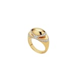 Bvlgari Jewelry 18K Yellow Gold Cabochon Diamond Ring - Size 55