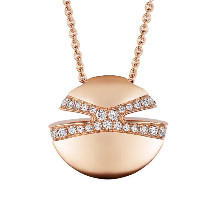 Bvlgari Jewelry 18K Rose Gold Cabochon Diamond Necklace