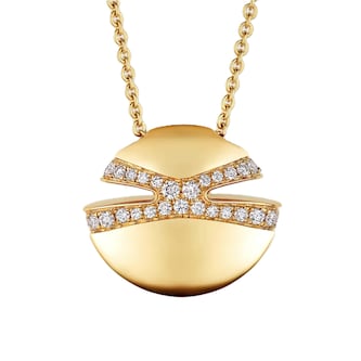 Bvlgari Jewelry 18K Yellow Gold Cabochon Diamond Necklace Bvlgari Jewelry 18K Yellow Gold Cabochon Diamond Necklace