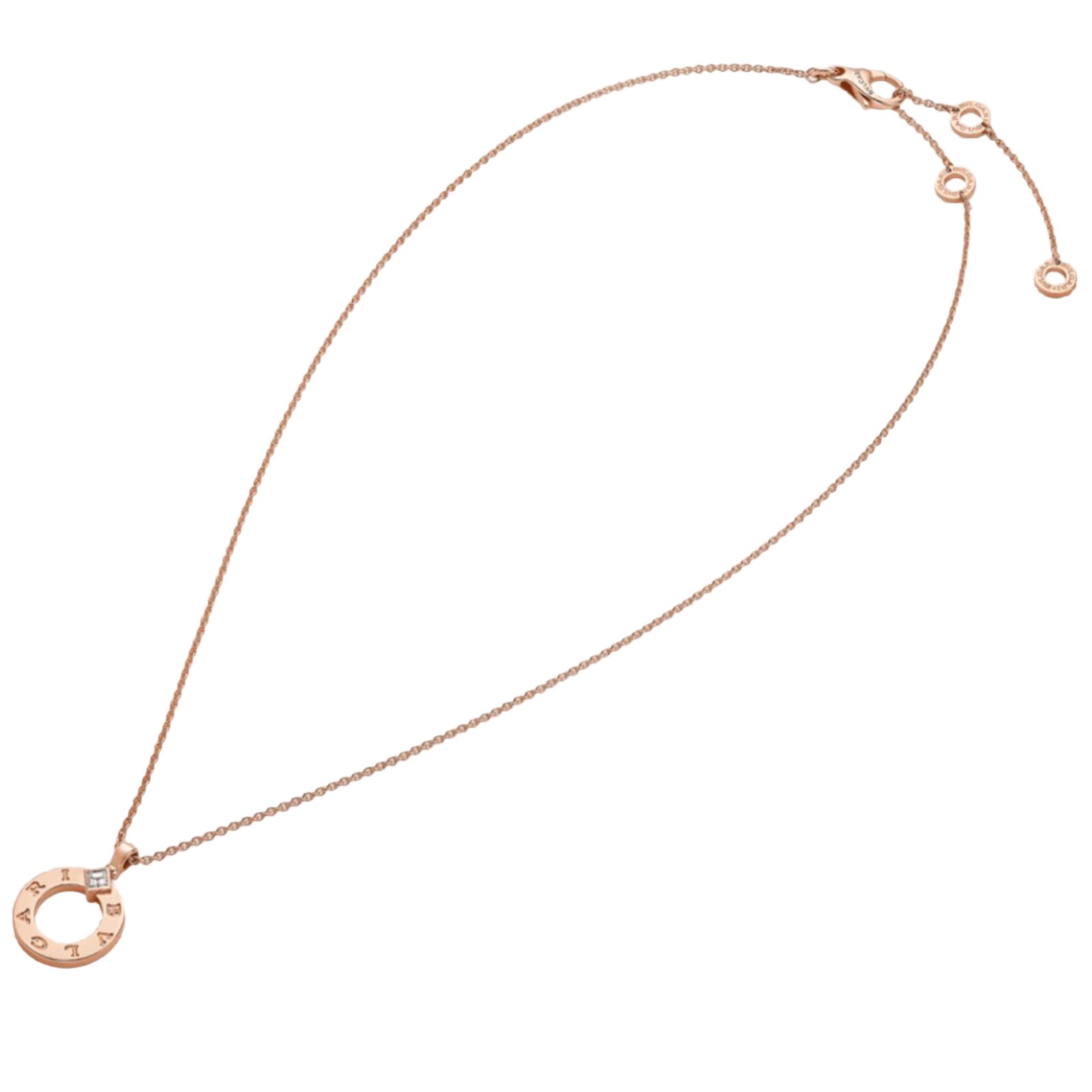 Bvlgari Jewelry 18K Rose Gold BVLGARI BVLGARI Diamond Necklace