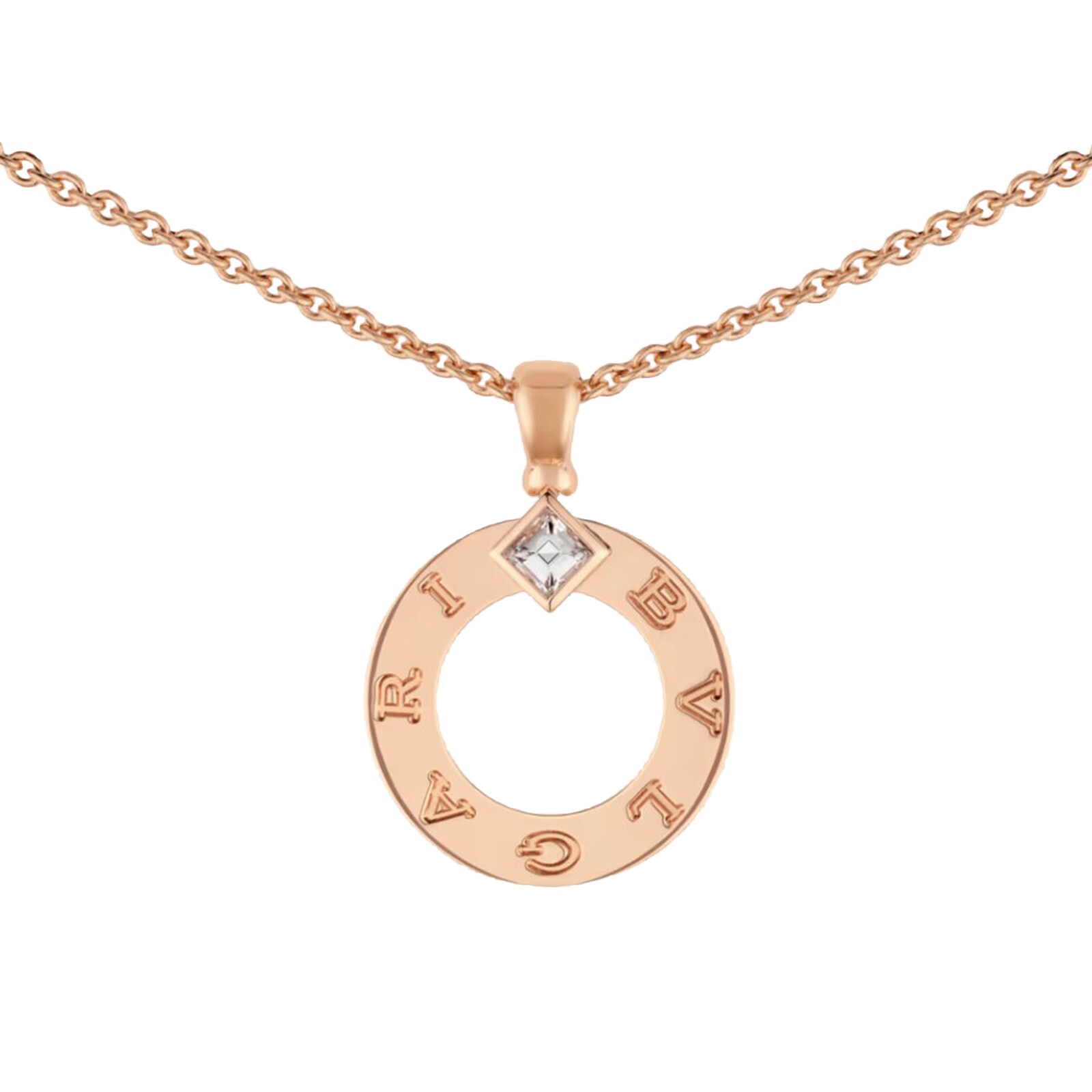 Bvlgari Jewelry 18K Rose Gold BVLGARI BVLGARI Diamond Necklace