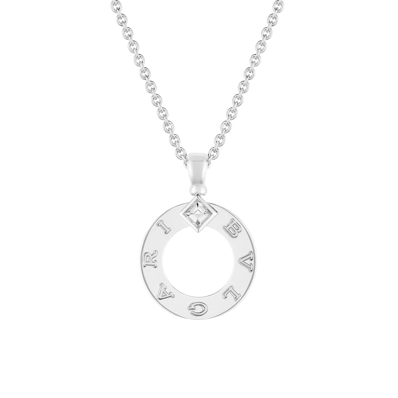 Bvlgari Jewelry 18K White Gold BVLGARI BVLGARI Diamond Necklace