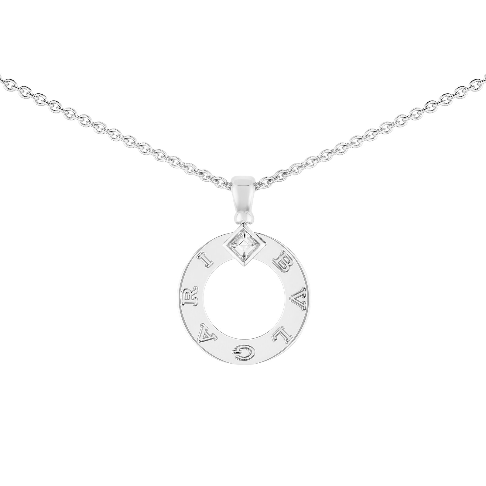 Bvlgari Jewelry 18K White Gold BVLGARI BVLGARI Diamond Necklace