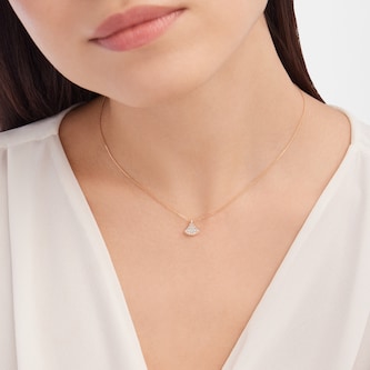 Bvlgari Jewelry 18K Rose Gold Divas Dream Diamond Necklace Bvlgari Jewelry 18K Rose Gold Divas Dream Diamond Necklace