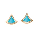 Bvlgari Jewelry 18K Yellow Gold Divas Dream Diamond & Turquoise Earrings