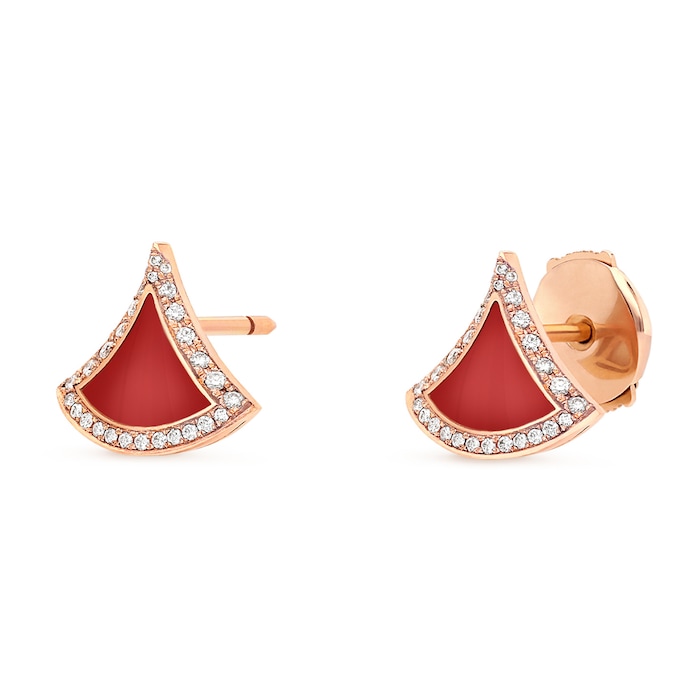 Bvlgari Jewelry 18K Rose Gold Divas Dream Diamond & Carnelian Earrings