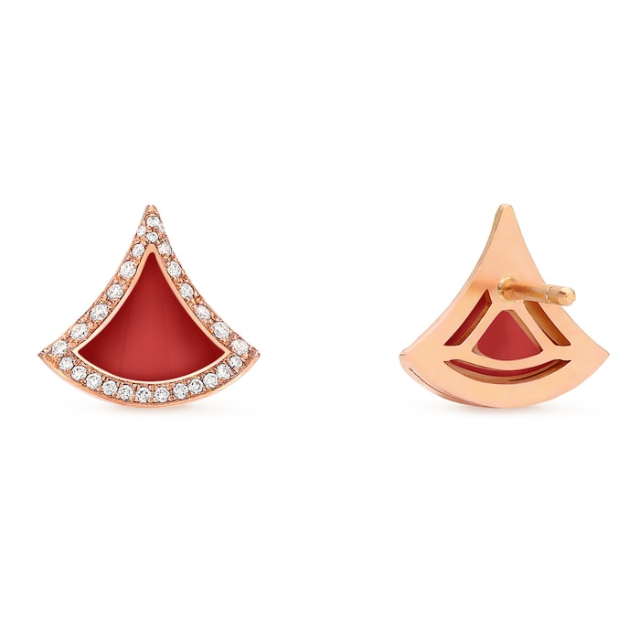 Bvlgari Jewelry 18K Rose Gold Divas Dream Diamond & Carnelian Earrings