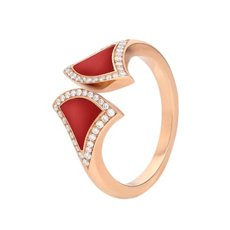 Bvlgari Jewelry 18K Rose Gold Divas Dream Diamond & Carnelian Ring - Size 54 Bvlgari Jewelry 18K Rose Gold Divas Dream Diamond & Carnelian Ring - Size 54