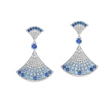 Bvlgari Jewelry 18K White Gold Divas Dream Diamond & Sapphire Earrings