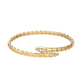 Bvlgari Jewelry 18K Yellow Gold Serpenti Viper Diamond Bracelet - Size S/M