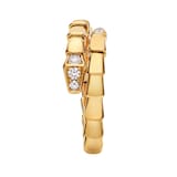 Bvlgari Jewelry 18K Yellow Gold Serpenti Viper Diamond Ring - Size 51-53