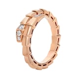 Bvlgari Jewelry 18K Rose Gold Serpenti Viper Diamond Ring - Size 51-53