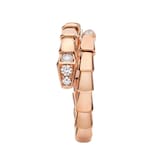 Bvlgari Jewelry 18K Rose Gold Serpenti Viper Diamond Ring - Size 51-53