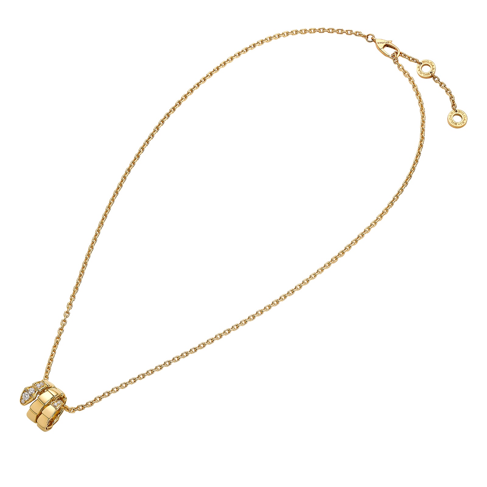 Bvlgari Jewelry 18K Yellow Gold Serpenti Viper Diamond Necklace